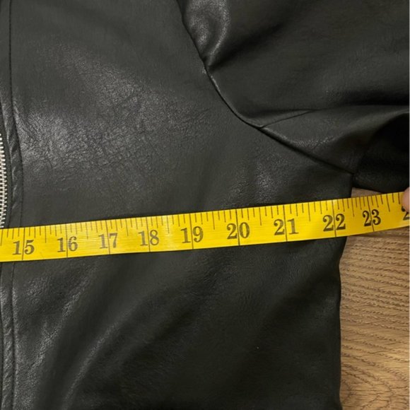 Nasty Gal Faux Leather Biker Jacket Black With Belt Size 4 NWOT - Picture 11 of 11